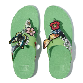 FITFLOP LULU X PHANNAPAST FAIRY BOUQUET รองเท้าแตะแบบหูหนีบผู้หญิง รุ่น Y1A-D43 สี GREEN