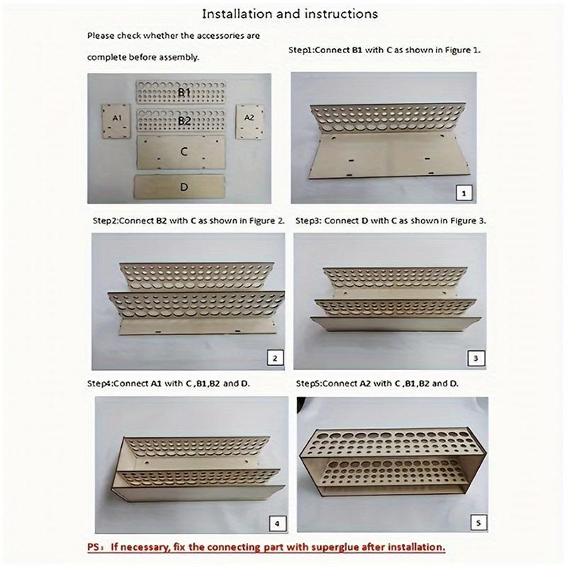 Newsmallbrains 67 หลุม Premium Desk Organizer Wall Mount แปรงไม้สําหรับศิลปินจิตรกรรมอุปกรณ์ Art Stu