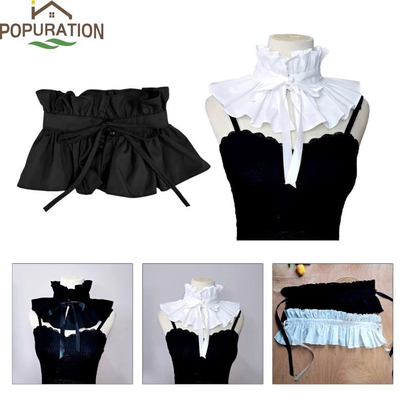 POP Collar Shawl Sweet Ruffled Shawl Elizabethan Collar ยุคกลางคอสเพลย์อุปกรณ์เสริม Casual ตกแต่งเสื