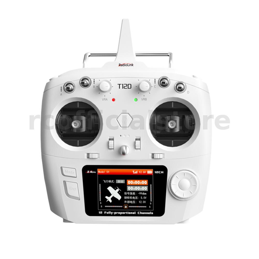 RadioLink T12D 12CH 2.4GHz ISM Band 2.8 นิ้ว 16 บิตหน้าจอสี True รีโมทคอนโทรลเครื่องส่งสัญญาณวิทยุ