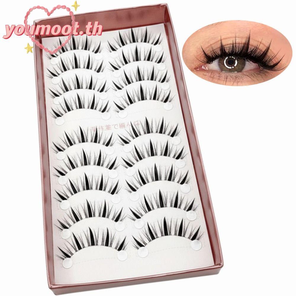 YOUMOOT Eyes Lashes, ธรรมชาติยาว Wispy Strip Manga Lashes, ผู้หญิงความงามนุ่มอะนิเมะปลอม Lashes Eye 