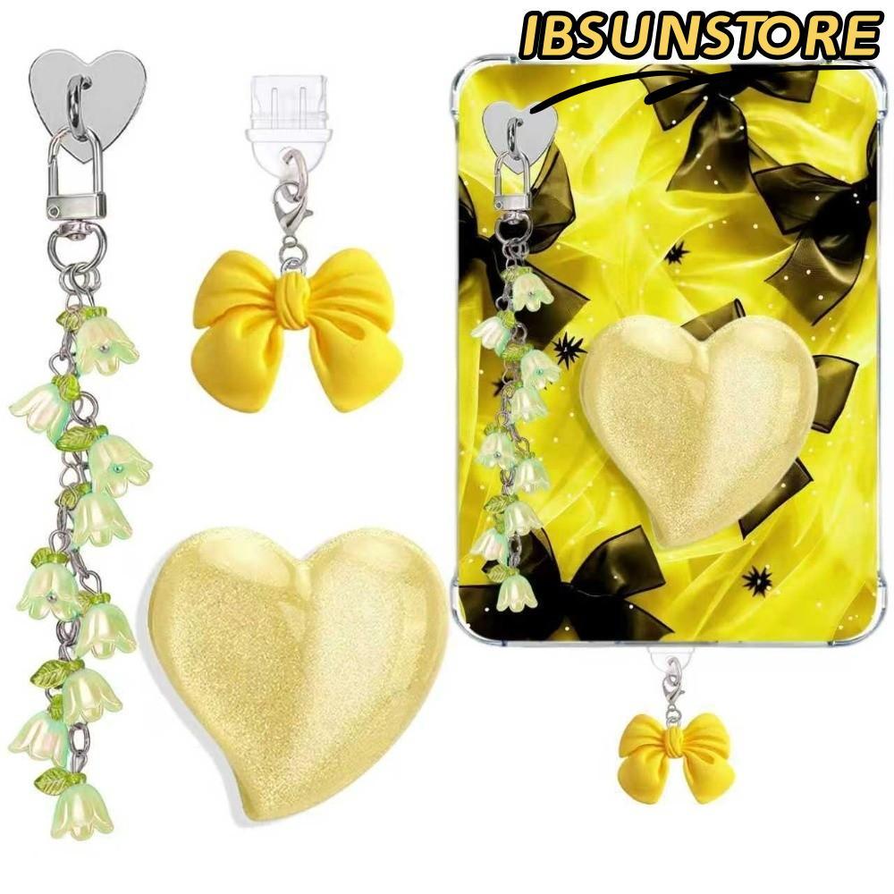 IBSUNSTORE A Set Kindle Charms Set, Lily of The Valley Stand Function Tablet Stand, Heart Grip Holde