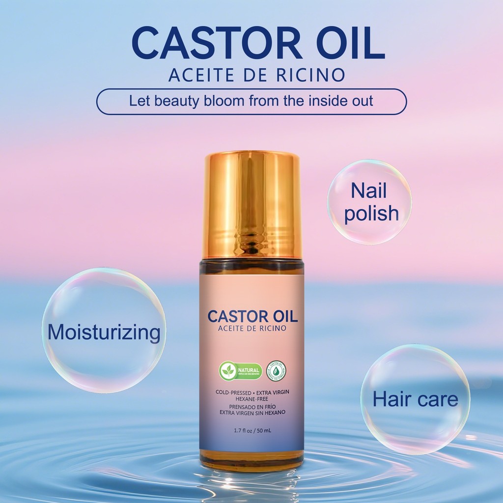 Castor Essential Oil Massage Roll-On Body Oil Massage Scraping Care Essence Oil 50ml8920260822