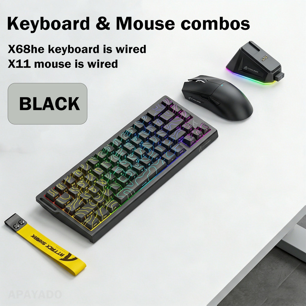 Attack Shark X68HE 8K Magnetic Keyboard X11 เมาส์ไร้สาย Combo RGB Gaming