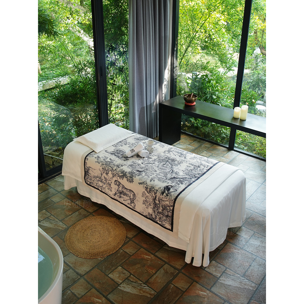 High-End Beauty ผ้าคลุมเตียงสี่ชิ้นชุด High-End หรูหรา High-End Beauty Salon เฉพาะแชมพู Therap