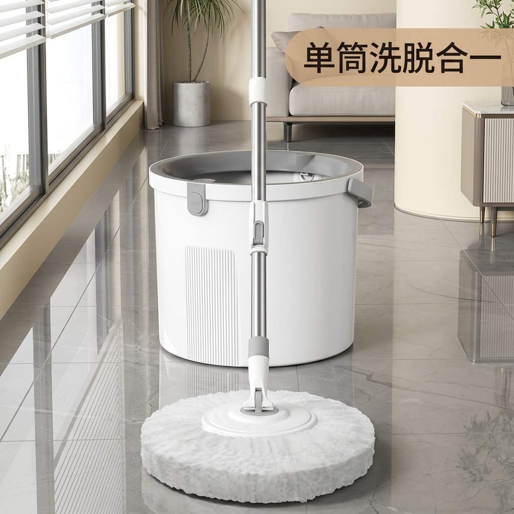 ไม้ถูพื้นแบบหมุนได้พร้อมถัง Hand-Free Household Lazy Bucket Mop One Mop Clean ไม้ถูพื้นอัตโนมัติ Deh
