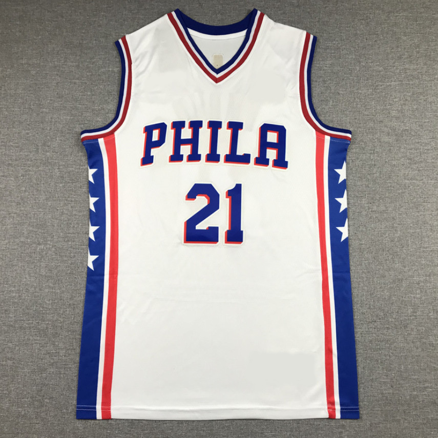 ปักรุ่นเสื้อบาสเก็ตบอล 2027 ซีซั่น 76ers No.21 Embiid Jersey James Maxey สีน้ําตาล Edgecombe Vest