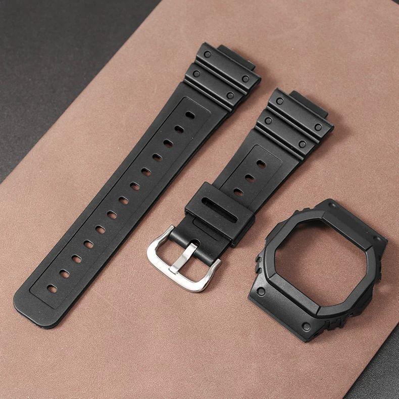 สายนาฬิกาเหมาะสําหรับ Casio DW-5600 GW-B5600 GW-M5610 Series สายนาฬิกายางชุดนาฬิกา