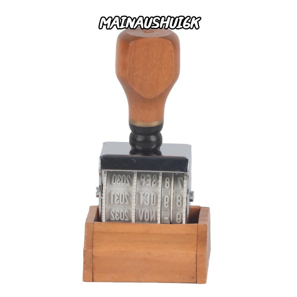 MAINAUSHUI6K 2 ชิ้น Rolling ล้อแสตมป์, Retro Fon Vintage ตัวอักษรไม้วันที่แสตมป์, Vintage 2026-2036 