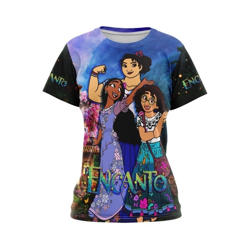 เสื้อยืดแขนสั้นกราฟิกอะนิเมะ unisex, Encanto Animation พิมพ์เสื้อยืด Oversize, Unisex ผู้ใหญ่ลําลองแ