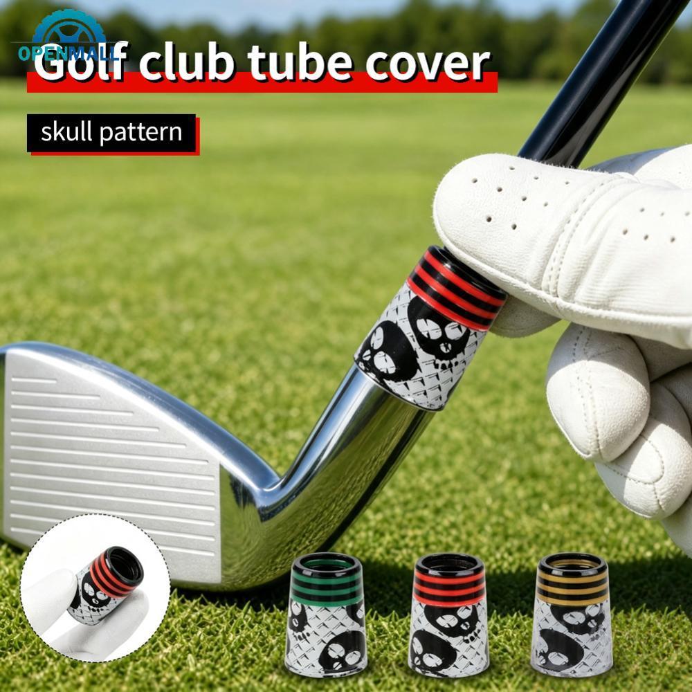OPENMALL 1PC Golf Tube Sleeve Skull รูปแบบป้องกันยางสําหรับไม้และเหล็ก Clubs Golf Club Ferrule Conne