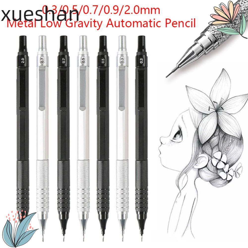 XUESHAN ดินสออัตโนมัติ, โลหะ 0.3/0.5/0.7/0.9/2.0 มม., Professional Low Gravity เครื่องเขียน Propelli