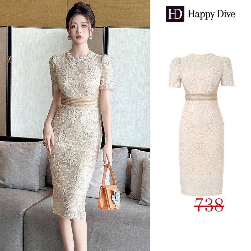 (จัดส่งฟรี) Happy Diva ผู้หญิง Luxury Designer ชุด Workplace งานแต่งงานชุดราตรีอย่างเป็นทางการ Occasion ชุดฤดูร้อน 21236