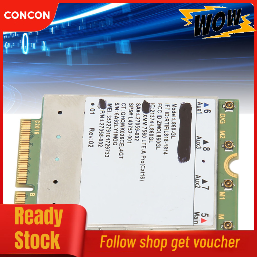 Concon L860 GL การ์ดเครือข่าย 1Gbps DL 150Mbps UL B1 ถึง B66 FDD B38 B42 TDD M.2 WiFi สำหรับ Win แล็
