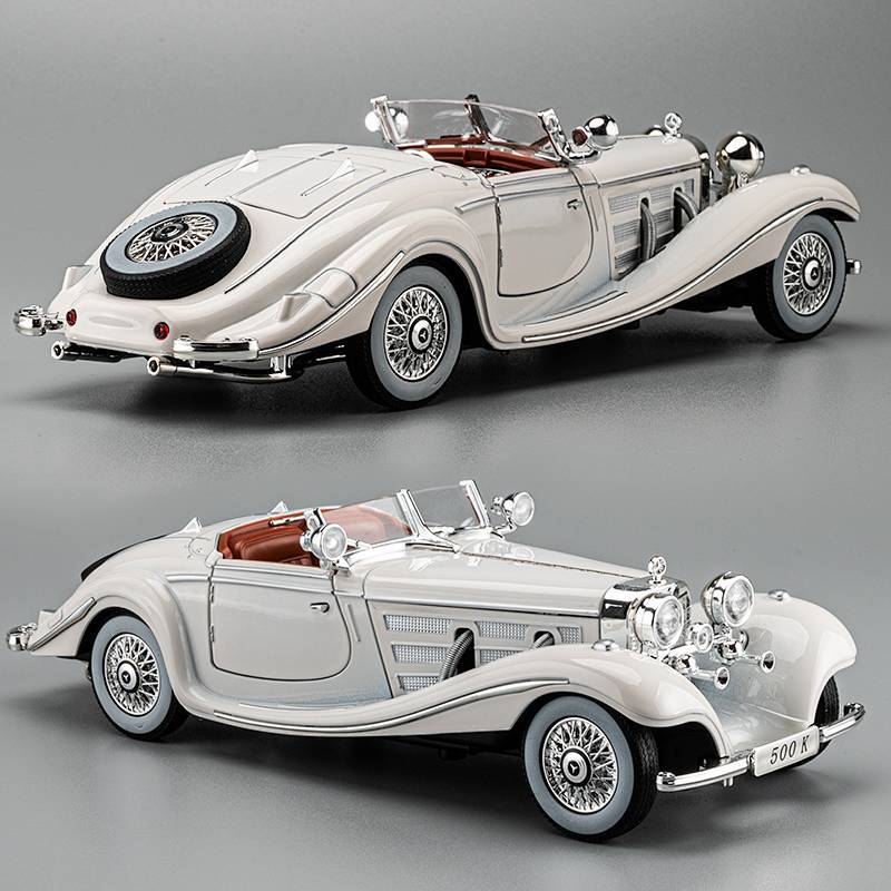 [Hot Sale] 1:36 Retro Mercedes-Benz 500K Classic Car Car Model Ornaments pEQP