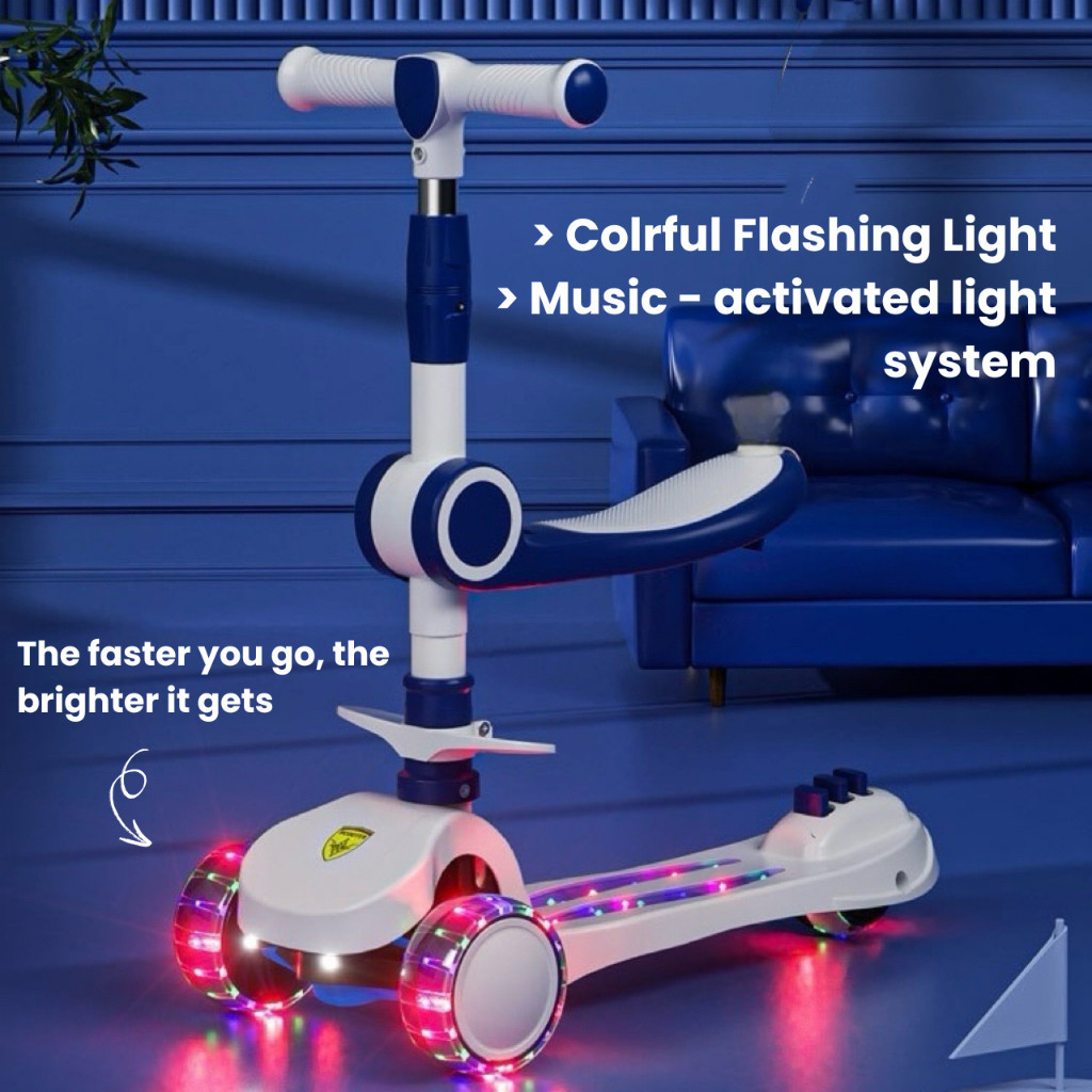 Children Kids Scooter 588 Led Light Wheels Foldable