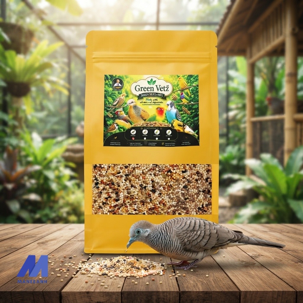 Green Vetz นกเขาชวา (Super Premium) ธัญพืช สูตรจากคุณหมอ เพิ่ม เมล็ดแฟลกซ์ Flaxseed