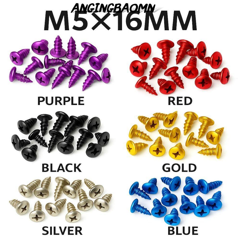 ANGINGBAOMN 30 ชิ้นตกแต่ง Bolt ชุด, อลูมิเนียมที่มีสีสัน Self-Tipping สกรู, Body Repair M5x14.4 Universal มอเตอร์ไซด์ Fairing สกรูสําหรับรถมอเตอร์ไซด์/จักรยาน