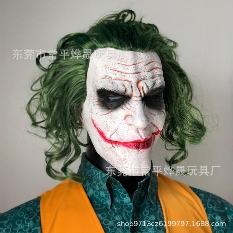2024 สไตล์ใหม่ joker2 หน้ากากโจ๊กเกอร์ฮาโลวีน Dark Knight Batman Joker Latex หน้ากากหมวกตกแต่งฮาโลวี