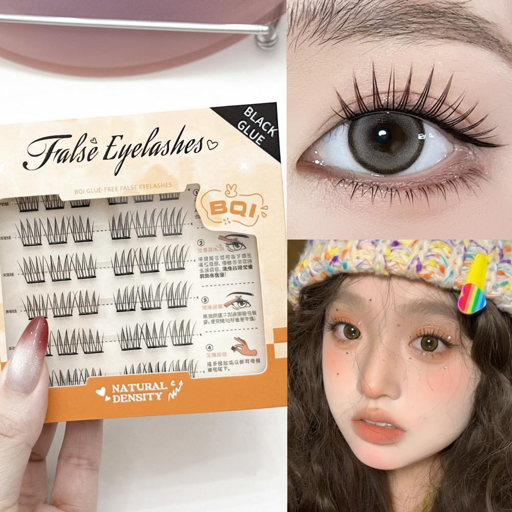 36 Clusters Bqi ไม่มีกาวขนตาปลอมธรรมชาติกําหนดสไตล์เกาหลี Lashes Idol Look แต่งหน้า B0b5
