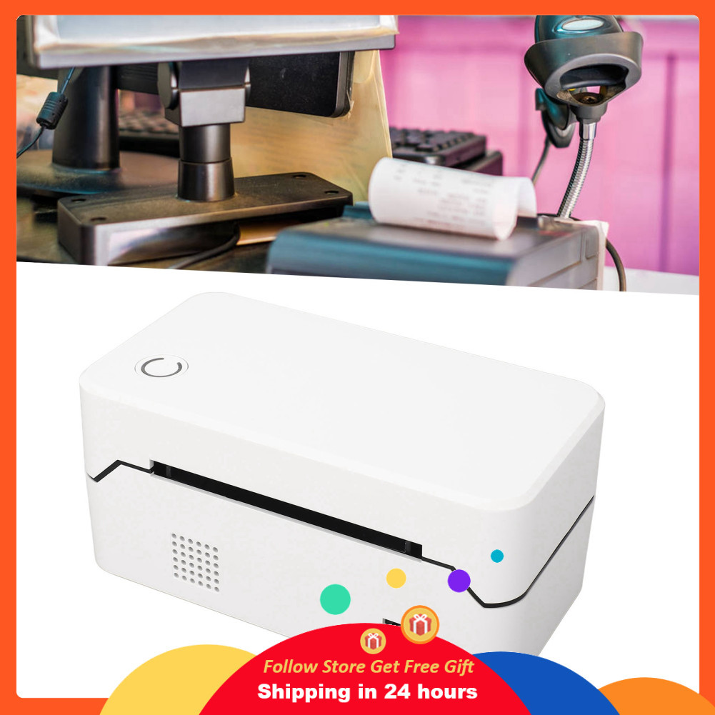 Supergoodsales เครื่องพิมพ์ฉลากความร้อน Bluetooth Wireless Shipping Maker Desktop 203 DPI ความละเอีย