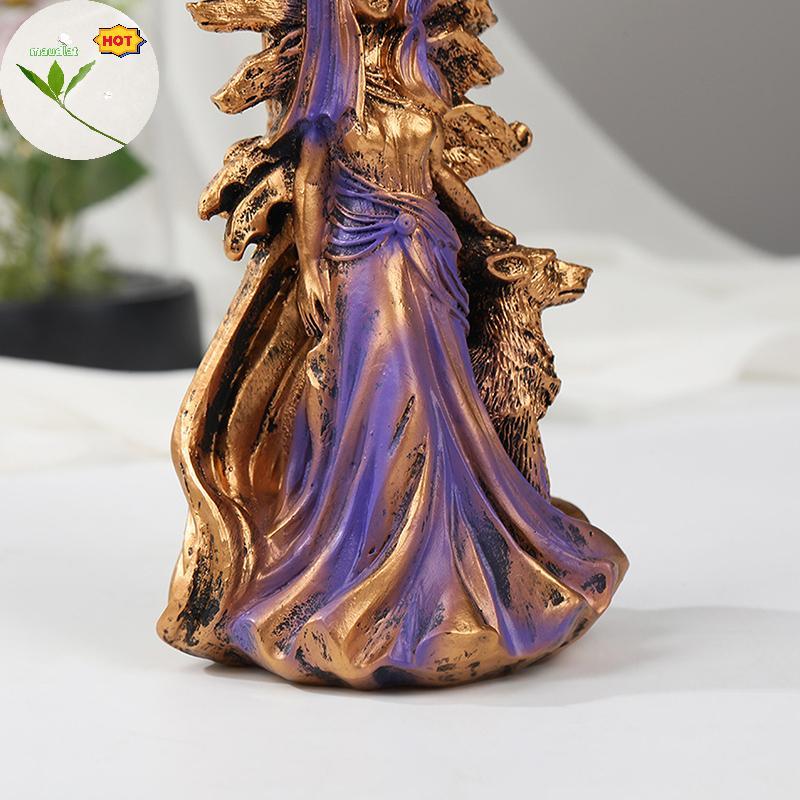 Mud Hecate Greek Goddess Of Magic ของเธอ Hounds รูปปั้น Figurine ศิลปะสมัยใหม่เรซิ่นแม่มด Hound ประต