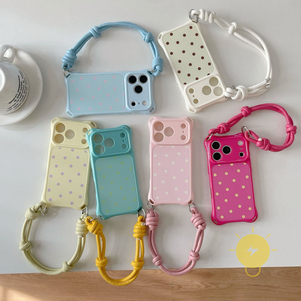 For เคสไอโฟน TPU Shockproof Polka Dot Strap Polka Dot Arc เคส Phone Case For iPhone 17 Pro Max 16 Pr