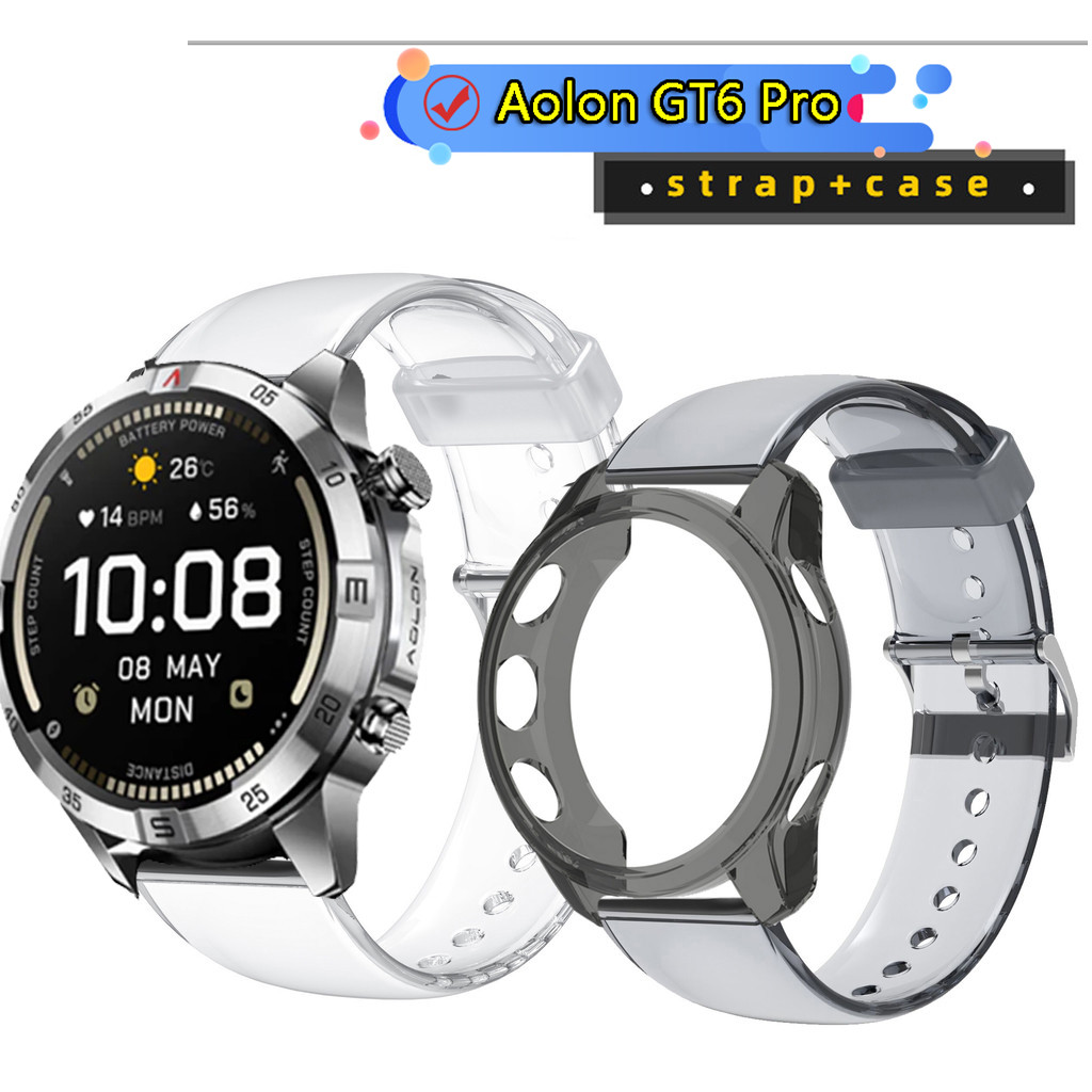 Aolon GT6 Pro case ตัวป้องกันหน้าจอ Aolon GT6 Pro strap Soft TPU สายโปร่งใส Aolon GT6 Pro สายสมาร์ทว