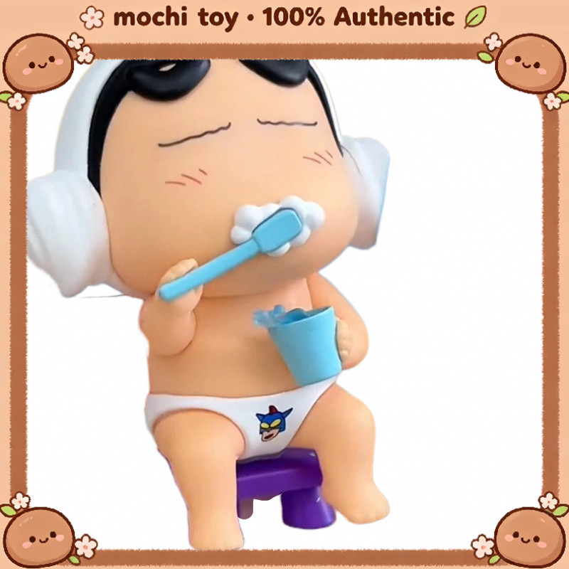ของแท้ Crayon Shinchan ซีรีส์ Dynamic Wash Scrub ฉากจิ๋ว กล่องสุ่ม ฟิกเกอร์น่ารัก อาร์ตทอย