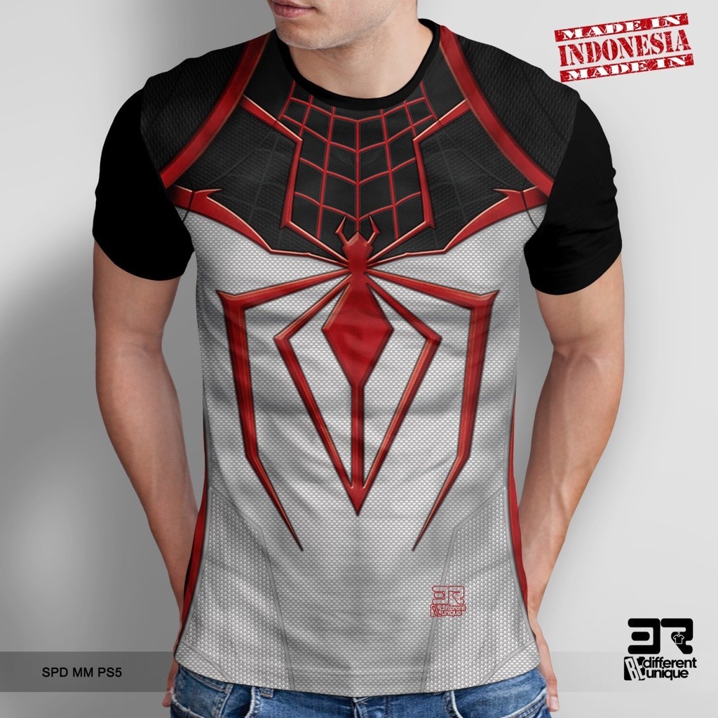 พิมพ์ 3D พร้อมสต็อกฤดูร้อนรอบคอ Super Hero Spider Man SPG MM PS5 สําหรับผู้ใหญ่และเด็กเสื้อยืดแห้งเร