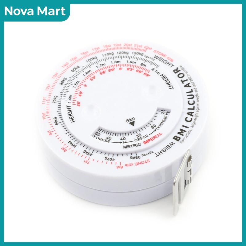 NOVA Mart BMI เครื่องวัดมวลกาย, เทปวัดขนาด150ซม. เครื่องคิดเลขอาหารเครื่องมือวัด