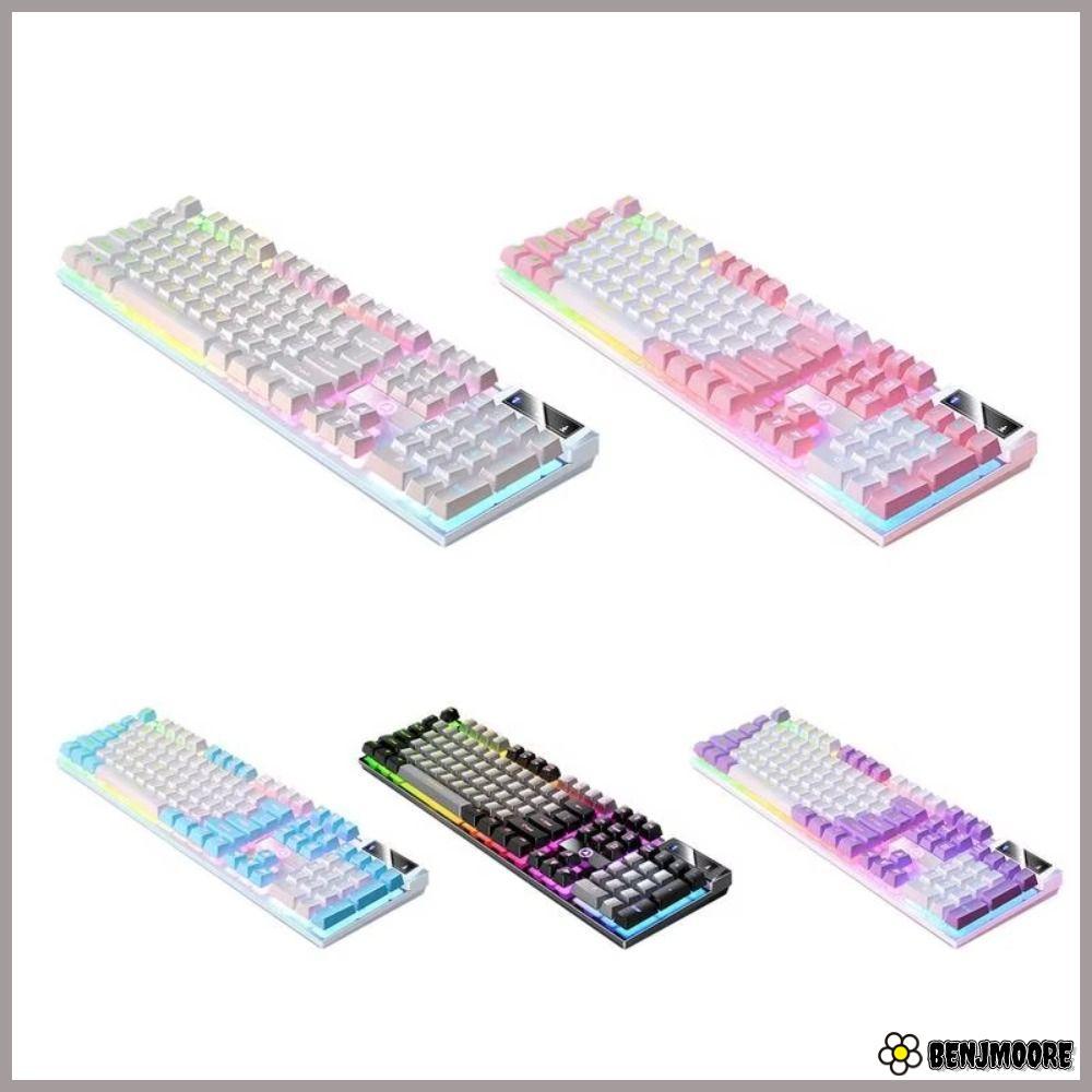 BENJMOORE คีย์บอร์ดแบบมีสาย, K500 USB Interface Gaming Keyboard, Mechanical Sensation 104 คีย์คีย์บอ
