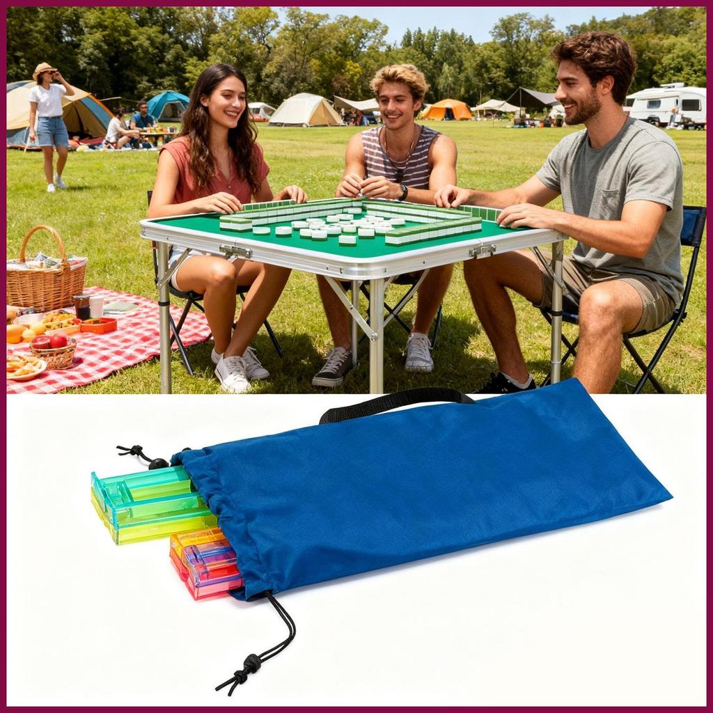 Mahjong Pusher กระเป๋าเก็บ 2 ชิ้นป้องกัน Drawstring Sleeve Mahjong Rack Drawstring Bag สําหรับเกมท่อ