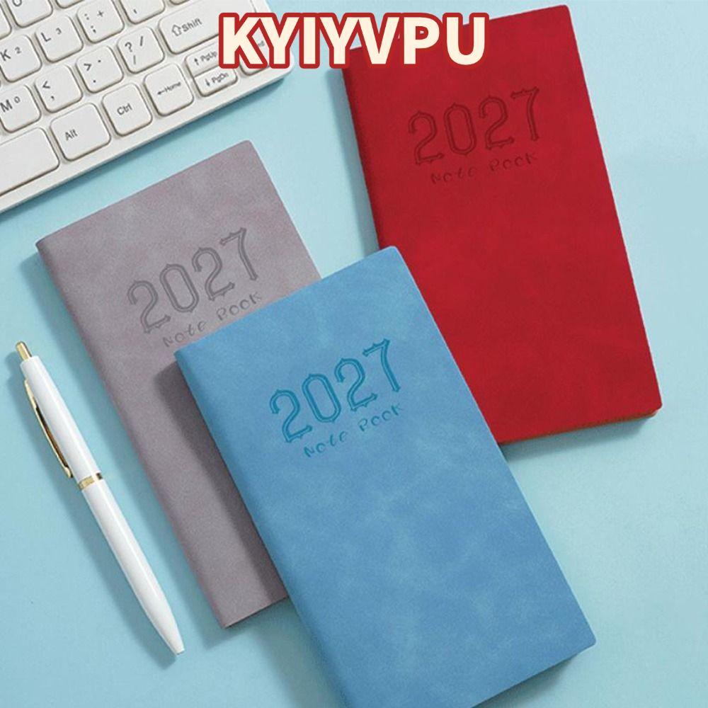 KYYVPU 2027 A6 Planner Notebook, พื้นผิวเขียนเรียบออกแบบกระเป๋า 2027 Schedule Book, กระดาษหนาพรีเมี่