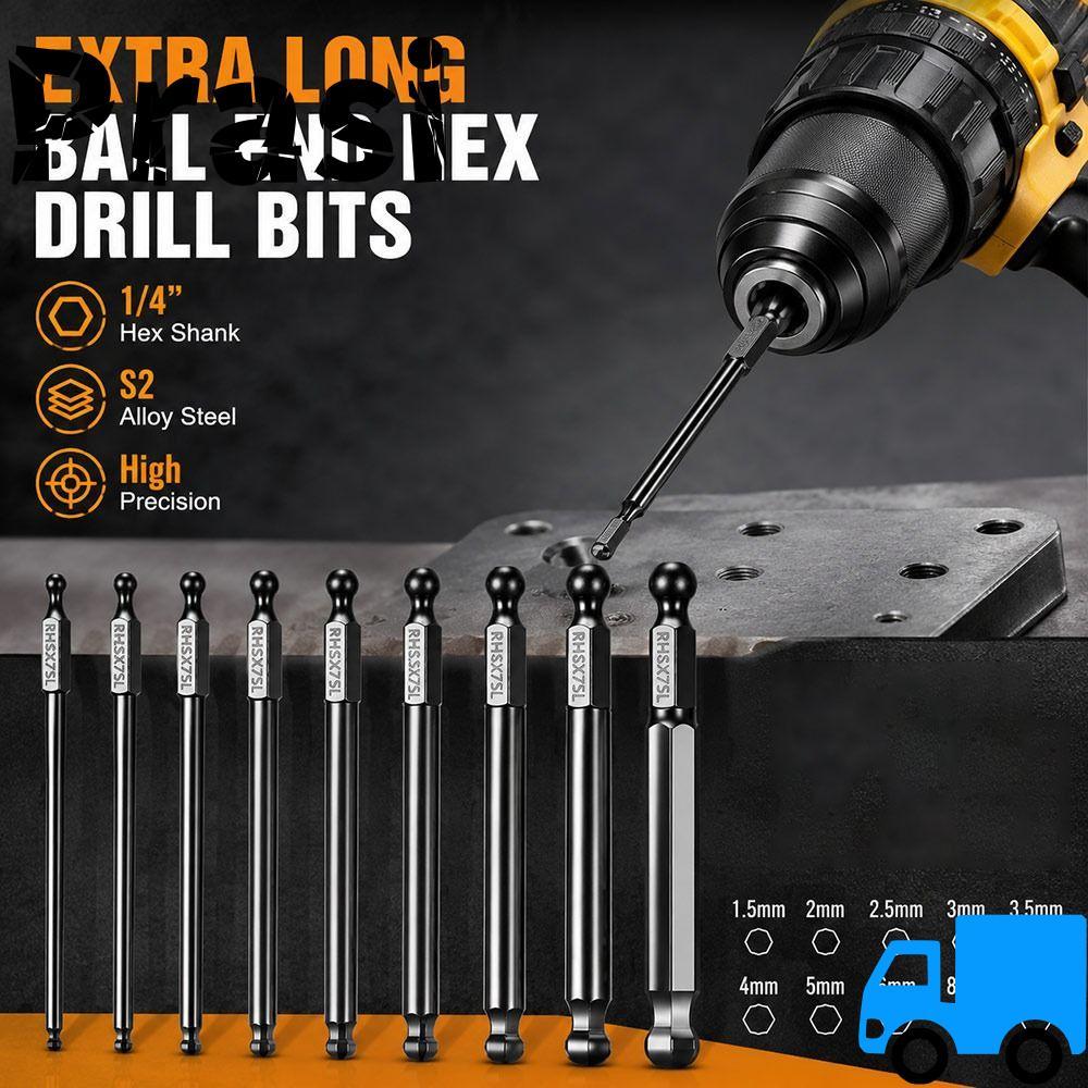 PRASI Hex ไขควง Bit, Single End Ball End Ball Hex Bit, ลด Shank Wear Resistance Steel Magnetic Drive