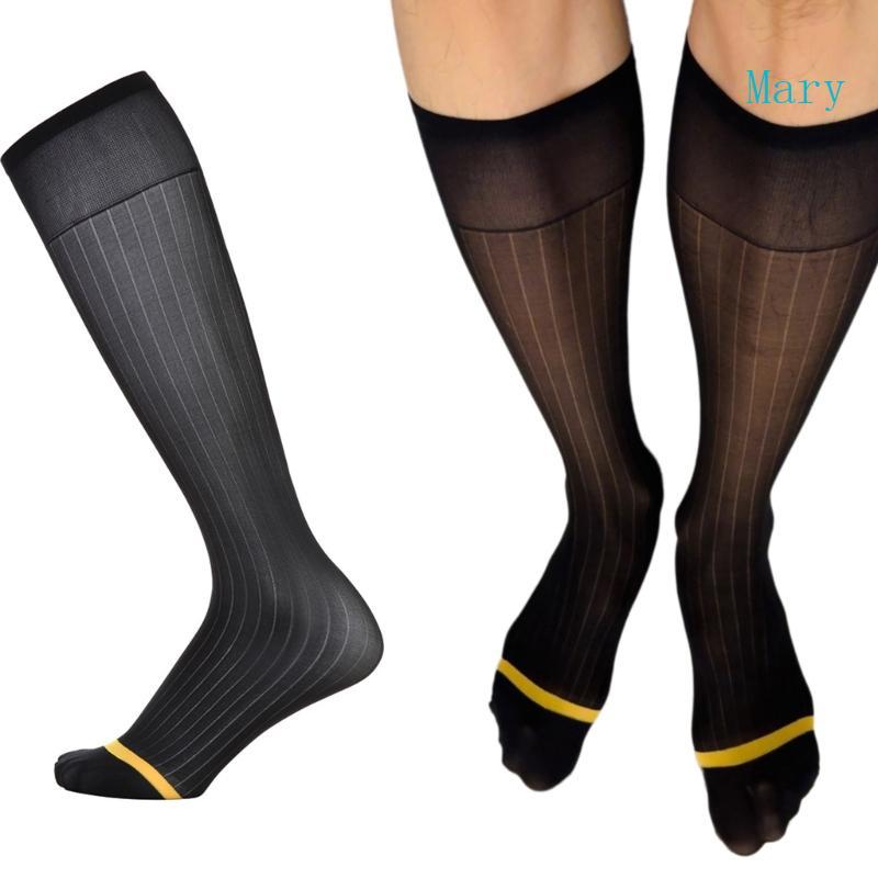 Mary Mens Thin Dress Socks Silk Sheer Business Socks Soft Nylon Work Pants Socks