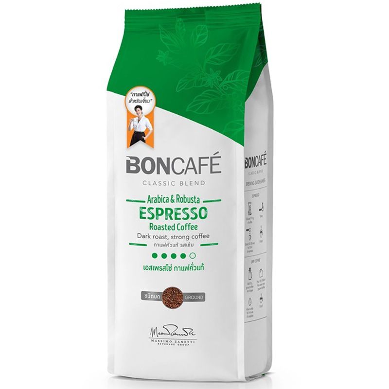 บอนกาแฟเอสเพรสโซ่กาแฟคั่วแท้ 250กรัม Boncafe Roasted Coffee Espresso 250g.