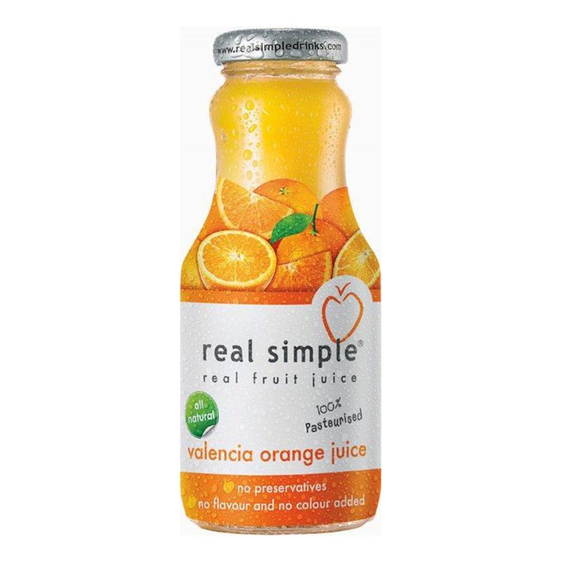 เรียลซิมเพิลน้ำส้มวาเลนเซียพาสเจอร์ไรส์100เปอร์เซ็นต์ 250มล. Real Simple Fruit Juice 100percent 250ml.