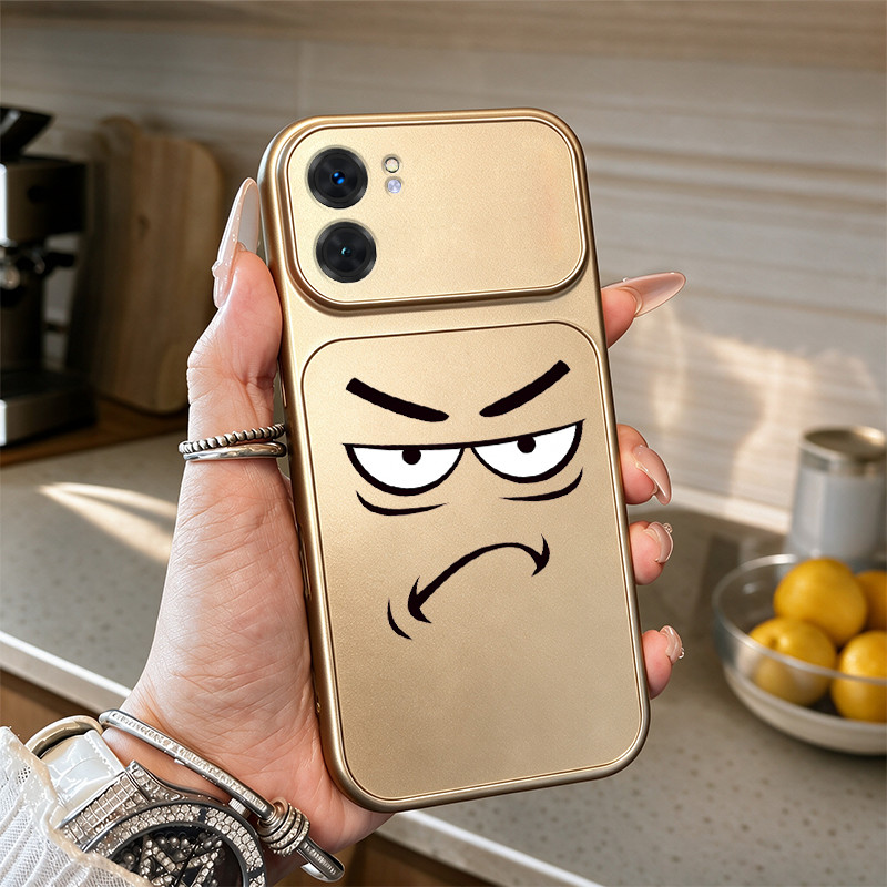 กรณีสําหรับOPPO A57 2022 4G A56S a77s A57S A57E 4G A77 5g Angryสํานวนสีเมทัลลิคเคสโทรศัพท์Fullเลนส์ป