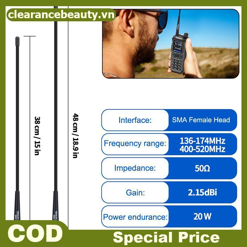 CLEARBE AR-795 SMA-F หญิง Dual Band VHF/UHF 136-174MHz/400-520MHz เสาอากาศอ่อน AR-795 สําหรับ UV-5R 