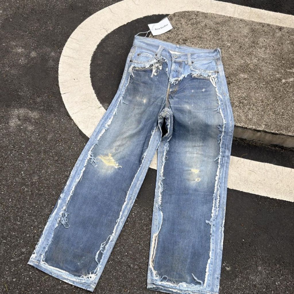 Acne studio 1981 Printing Patchwork Loose Printing Jeans