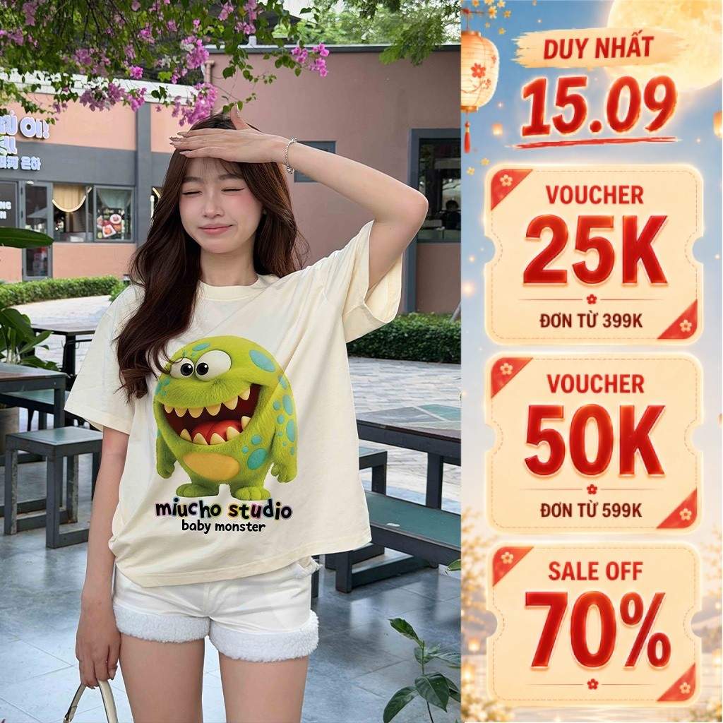 เสื้อยืด boxy Baby Monster Miucho 4194 สําหรับผู้ชายและผู้หญิง