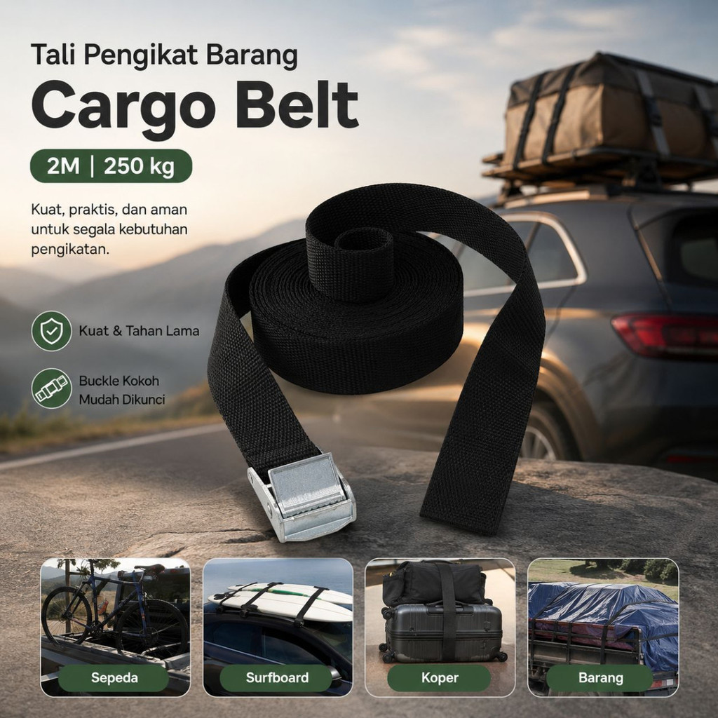 TaffiSPORT เชือกเข็มขัดคาร์โก้ 2M - XR2