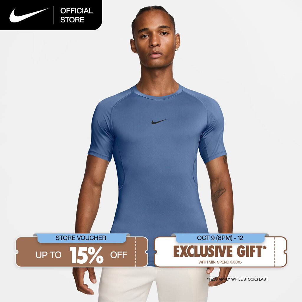 NIKE تيشيرت Pro Dri-FIT ضيق رجالي — نيلي — صورة 2