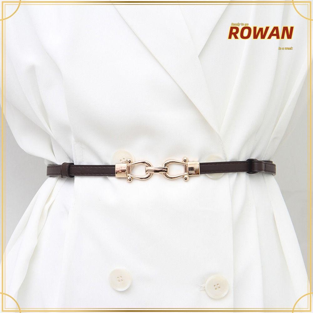 ROWANTH เข็มขัด PU ออกแบบเรียบหรู มีหัวเข็มขัดสังกะสีอัลลอยด์ สำหรับสุภาพสตรี