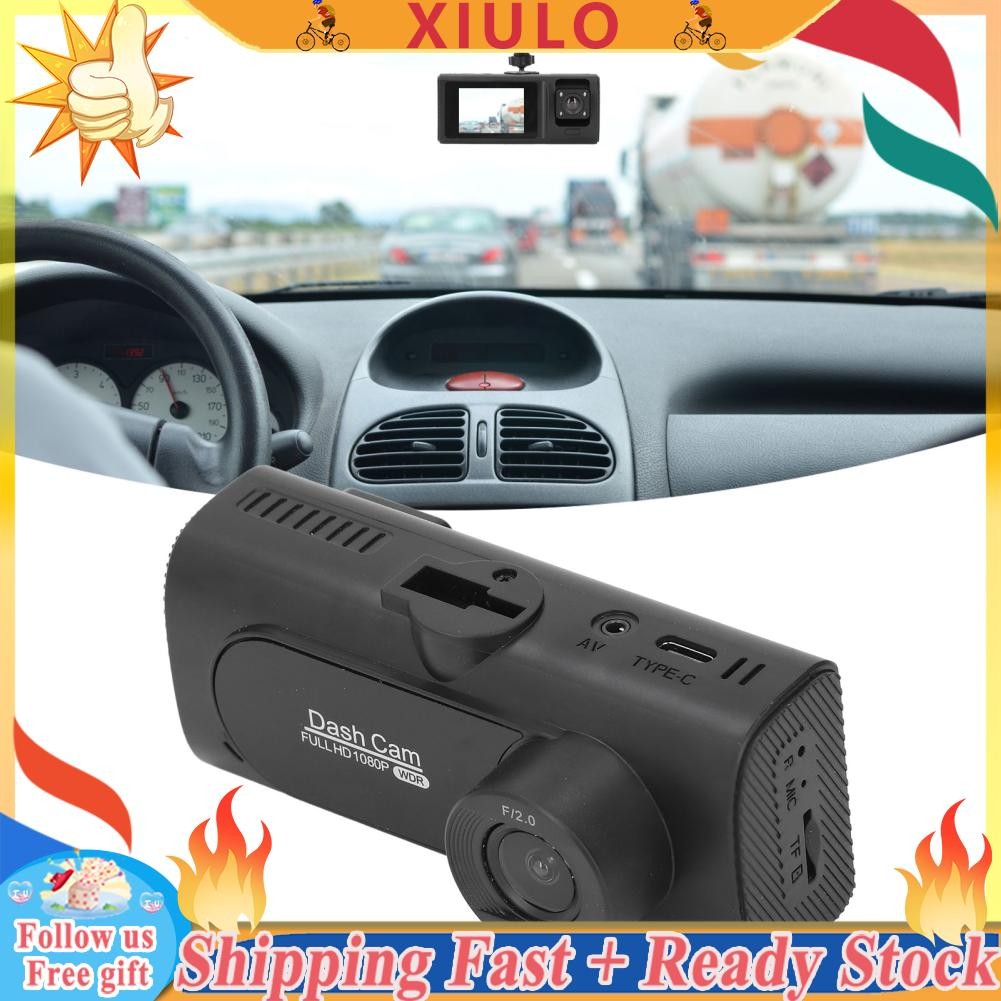 Xiulo Xiulo-th car car care 140 องศามุมกว้าง 3 ช่อง 1080p 480p Dash Cam สำหรับทริปวันหยุด Generica5y