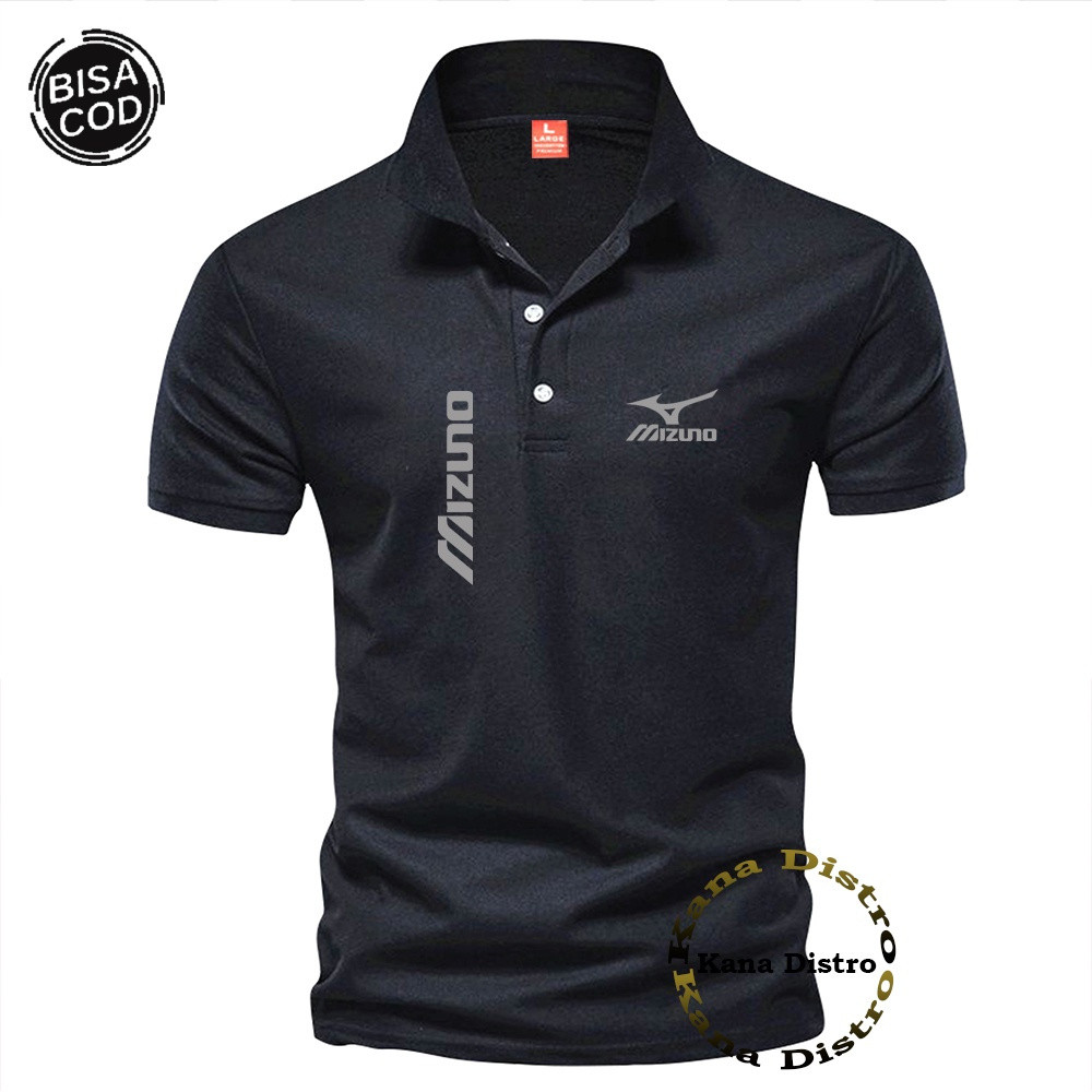 MIZUNO MIZUNO KOKA เสื้อโปโลสีเงิน แขนสั้น เสื้อโปโลคุณภาพดี เสื้อโปโลสำหรับผู้ชาย