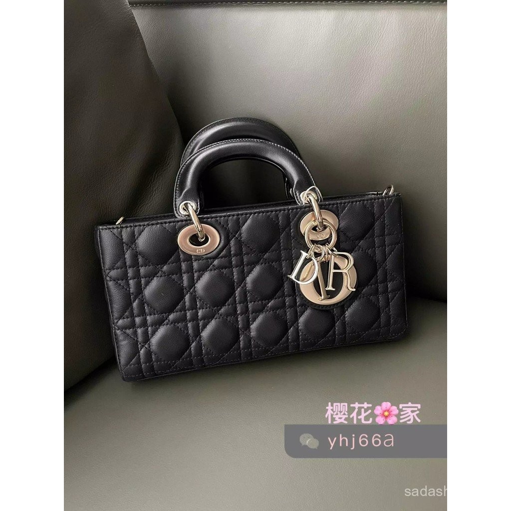 [Channel Niu Goods] Dior/Dior รุ่นแนวนอน Dior Bag Three-Grid mini Five-Grid Patent Leather Bag Six-G