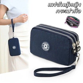[COD] กระเป๋าสตางค์ผ้าแคนวาสสำหรับผู้หญิงสไตล์คลาสสิก ความจุ…