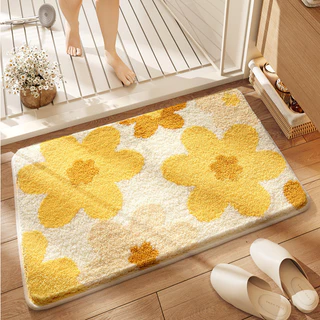 พรมนิ่ม 40x60cm พรมขนสั้น พรมเช็ดเท้า ซับน้ำได้ดี กันลื่น แบบแห้งเร็ว (พร้อมส่ง) G3597